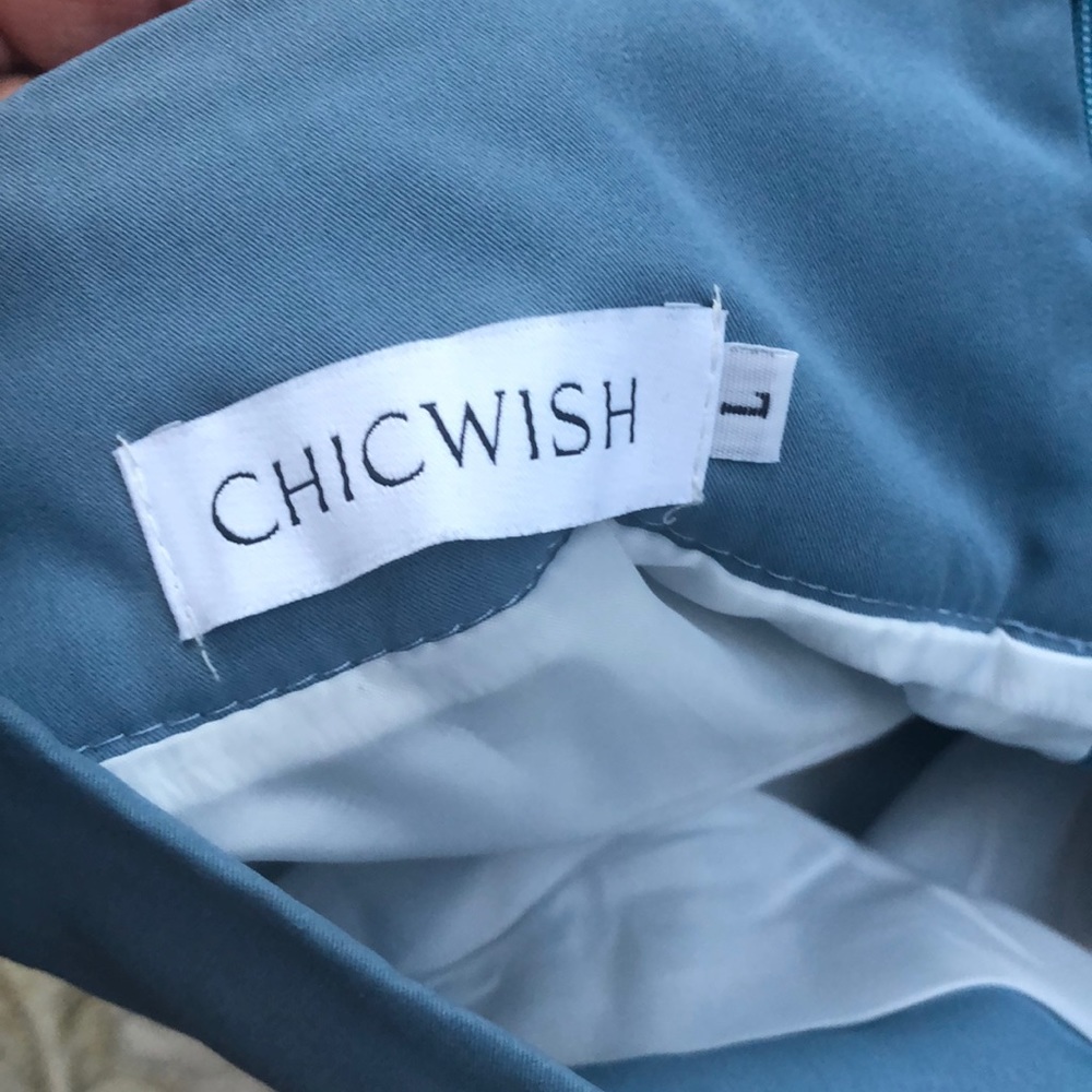 Blue Midi A Line Skirt - Chicwish